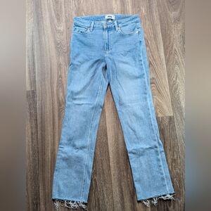 Paige JEANS Women Size 27 Denim Cindy High Rise Cropped Fray